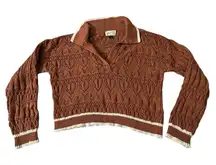 Universal‎ Thread Knitted Sweater Rust/White Size Small