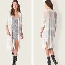 Free People High Tide Long Cardigan Duster in Oatmeal XS