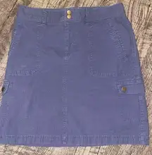 LL BEAN Favorite fit cargo mini skirt womens size 6 blue pockets gorpcore casual