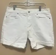Ann Taylor LOFT Modern White Denim Frayed Hem Shorts Size‎ 6