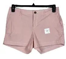 Old Navy SZ 6 Everyday Shorts Striped Seersucker Lightweight Pocket Mid-Rise Red