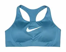 Nike Dri-Fit Swoosh Racerback Sports Bra Large Blue Medium Support
