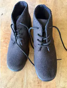 Vintage Talbots Brown Felt Lace-Up Ankle  desert-style chukka  women’s boots