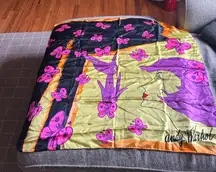 Vintage Andy Warhol Butterfly Print Scarf - Pink and Black