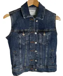 Old Navy Indigo Denim Vest with Buttons Size XS ladies western retro boho