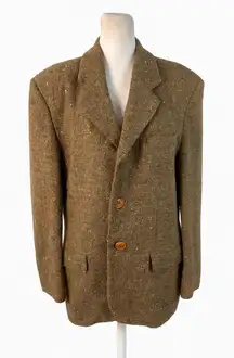 ESPIRIT ECOSMART VINTAGE WOMEN’S SINGLE BREASTED TWEED WOOL BLAZER SIZE L