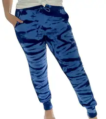 NEW Red Haute Blue Tie Dye Jogger Sweatpants Medium Loungewear