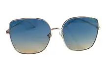 Sojos Women’s Square Oversized Frame Sunglasses in Rose Gold Blue/Brown NIB