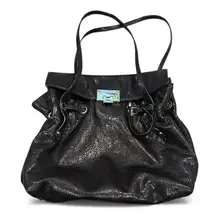 JIMMY CHOO BLACK SOFT LEATHER HANDBAG