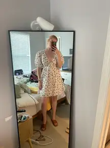 White Polka Dress