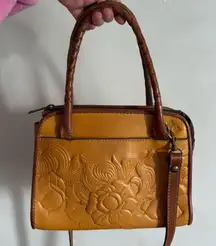 Patricia Nash Tooled Leather Satchel Crossbody Bag