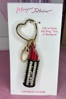 Betsey Johnson lipstick Handbag charm/keychain