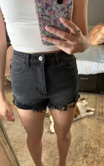 Black/gray Jean Shorts