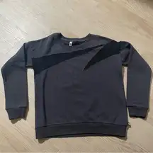 Fabletics Black Crewneck Sweater Relaxed Fit Mesh