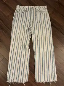 Joe’s Blake High-Rise Wide-Leg Crop Jeans striped 29