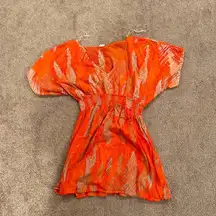 Bright orange beach cover up Light Weight Size Medium