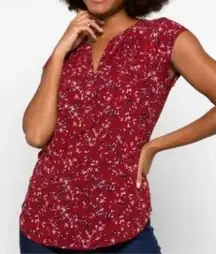 41Hawthorn V-neck Patterned Short Sleeve Business Office Blouse 3X #761