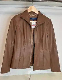 NWT-  Wing Collar Leather Jacket XS