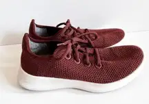 Allbirds  Women’s 7 Tree Runners Fly Knit Burgundy Sneakers