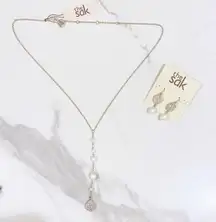 Gold, Pearl And Rhinestone Necklace And Earring Set