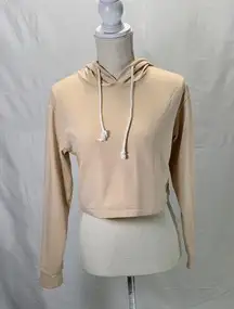 SheIn  Long Sleeve Cream Cropped Hoodie Size X Small