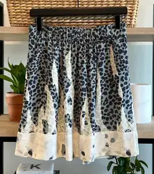 CAbi #401 Bella Skirt Blue & Cream Ombre Leopard Print W/ Pockets, Small