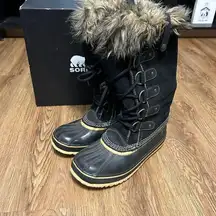 Sorel  Joan of Arctic black waterproof snow winter boots shoes women’s 7