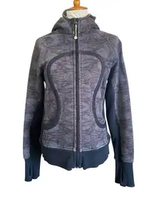 Lululemon Iconic Scuba Hoodie Gray & Black Thumbholes Full Zip Women’s Small/201