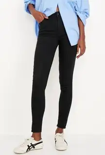 Old navy high rise wow super skinny black wash dark jeans size 10P