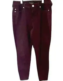 Liverpool Jeans Company Liverpool Jeans Womens Size 6 Burgundy Mid Rise Ankle Stretchy Pockets