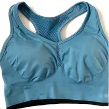 Zella blue mesh detail sports bra size small