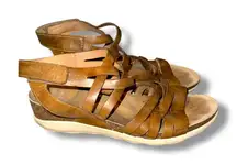 Dansko Mirabella Strappy Brown Leather Sandals Sz 40‎ EU / 9.5-10 US