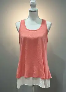 Peach Chris & Carol Mixed Media Tank Size M EUC