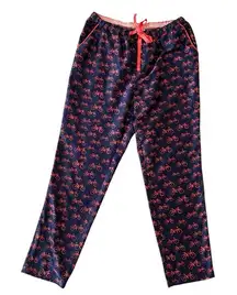 ANTHROPOLOGIE Eloise Bike Print Pajama‎ Bottoms Blue Satin Loungewear. Small