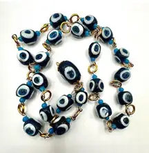 Evil Eye nazar beaded  vintage long necklace