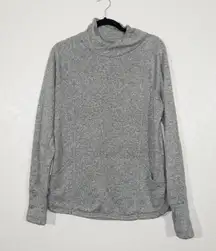 Gray Long Sleeve Mock Neck Sweater Size Large