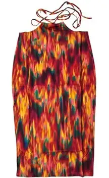 WeWoreWhat Cut Out Midi Skirt Fire Tie‎ Dye Spicy Orange M NWT