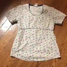 Sb Scrubs floral tie maternity scrub top