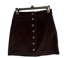 Wilfred Free Corduroy Button Up Skirt Black Size 2