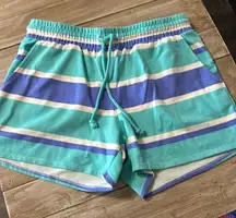 Wildfox Size‎ S Blue Striped Pull-On Sweat Lounge Shorts Women's
