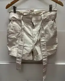 Expresses extra high rise shortie paper‎ bag shorts