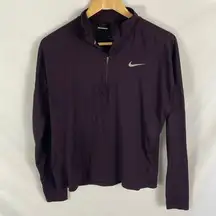 Nike Dri Fit Running 1/4 Zip Athletic Top Purple Size Medium