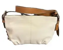 Coach East West Duffel Shoulder Bag M1085-F15065 White Pebbled Leather Purse