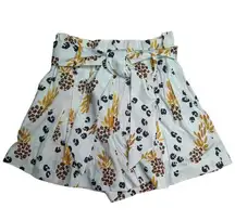 Jonathan Simkhai Citrus Bloom Corsica Pineapple Leopard Print Paper Bag Shorts 2