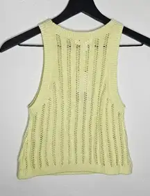 BP. Knitted Crochet Tank Top in‎ Chartreuse Size XXS NWT