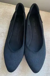 Anne Klein Pointed Toe Flats AK Sport Black Knit Classic Comfy City Soft Travel