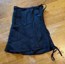 Chic Asymmetrical Black Wrap Skirt