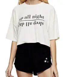 Topshop Up All Night Thermal Short Pajamas in Cream, Size 12​​​​​​​​