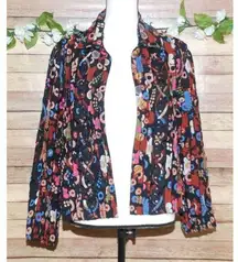 Sara Studio Colorful Bold Retro Size XL Lightweight Shacket Button Front Sequin