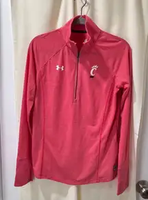 Under Armour Cincinnati Bearcats‎ Heat Gear Quarter Zip Athletic Pullover Small